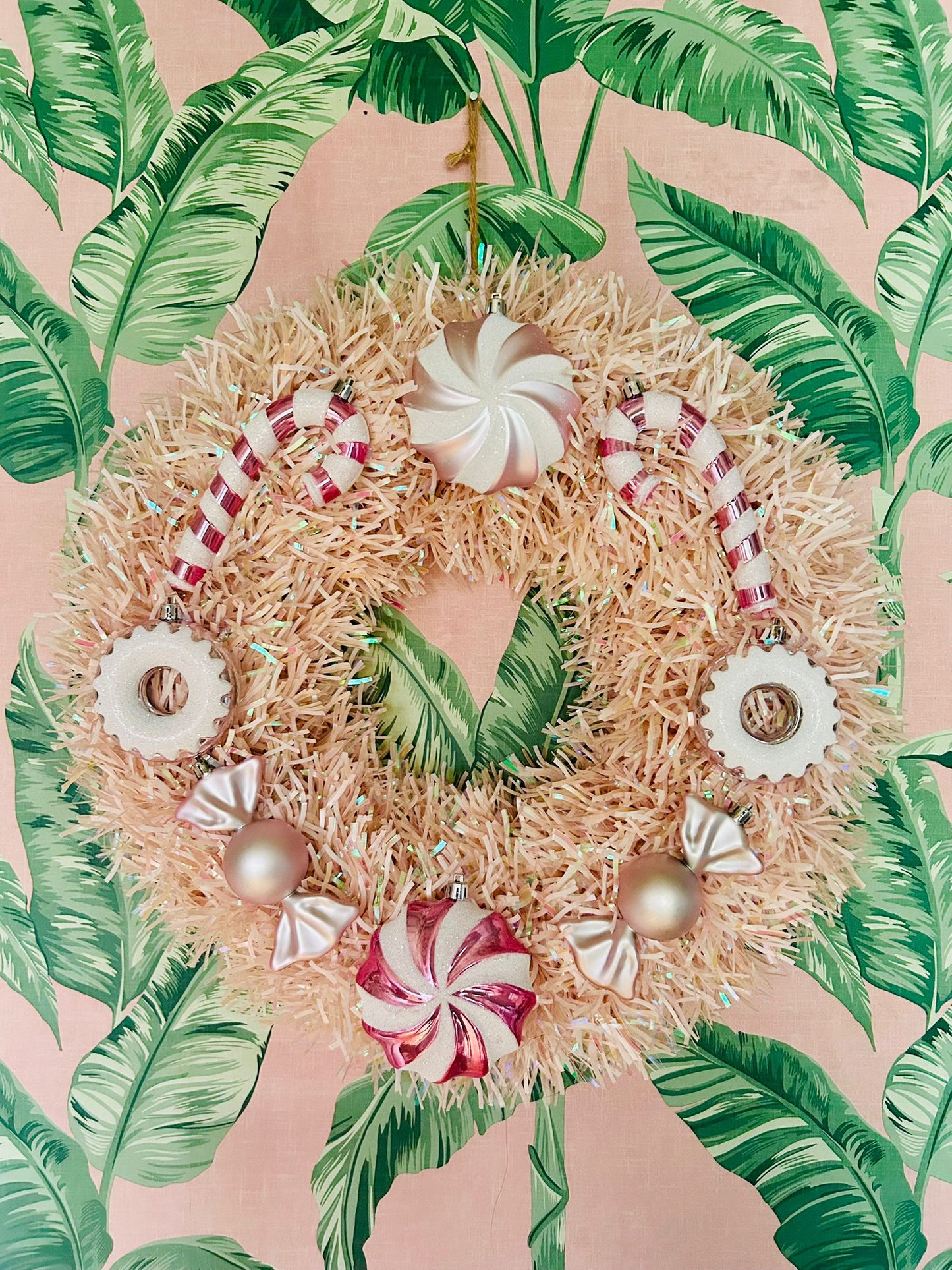 Candy Cane Back Lane Christmas Wreath