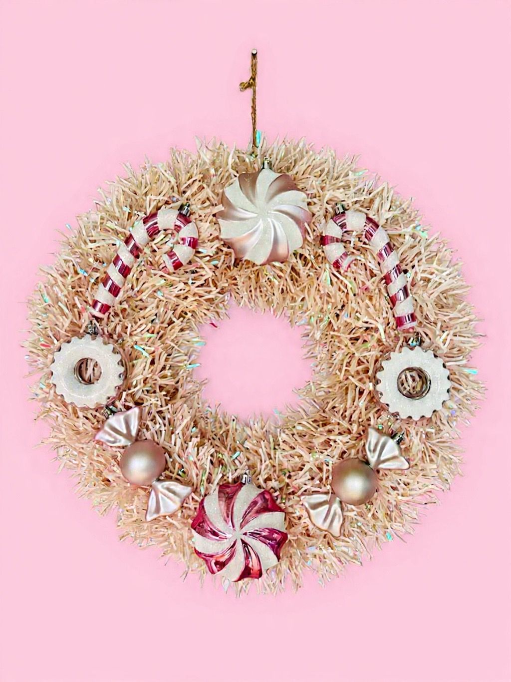 Candy Cane Back Lane Christmas Wreath